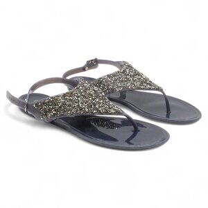 Olivia Miller Womens Miller Alessano Rhinestone Slingback Jelly Sandals